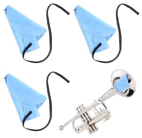 Piriuuo 3 Stück Saxophon Reinigungstuch, Klarinette Reinigungstuch Flöte Reinigungstuch für Innenrohr A-förmiges Design Reinigungsset Tuch für Innenrohr, Klarinette, Piccolo, Flöte, Saxophon(Blau)