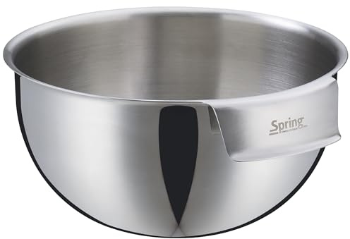 Spring Tools Schüssel mit Griff 22 cm | Küchenschüssel, Innenskalierung, abgeflachter Boden, hitzebeständig, kälteresistent, spülmaschinenfest