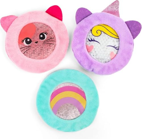 LotFancy Kühlpads Kinder, Gel Kühlakku für Kinder, Wiederverwendbare Kalt Warm Kompresse inkl. Stoffhülle für Fieber, Weisheitszähne, Verletzungen, 3 Stück