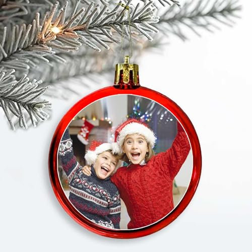 Palline di natale personalizzate con nome in plexiglass. Decorazioni natalizie albero di Natale. Idea regalo per natale. Superfice metallizzata - Diametro 6cm