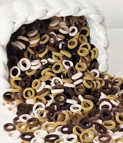 Lavema Haargummis für Mädchen und Damen (Braun, 100 Stück)