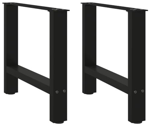 vidaXL Couchtischbeine Schwarz 2 Stk. 50x(42-43) cm Stahl