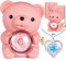 Aloskart Ours Rose Eternelle avec Bijoux Cachée, Cadeau Saint Valentin pour Femme, Nounours Rose Eternelle avec Collier, Cadeau Anniversaire Femme, Cadeaux Fête des Mères pour Maman et Noël