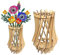 Mapille Set di 2 Vasi per Fiori in Legno, Vaso Puzzle 3D, Vasi Puzzle Espositore per Fiori Lego, Vaso Decorazione da Tavolo, Supporto in Legno per Rose Lego Girasoli Tulipani Orchidee (18 x 10,5cm)