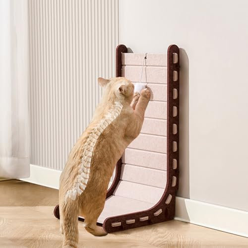 Mellowkin Rascador de fieltro para gatos, rascador vertical para gatos, almohadillas horizontales en forma de L para gatos de interior, fácil de limpiar (B)