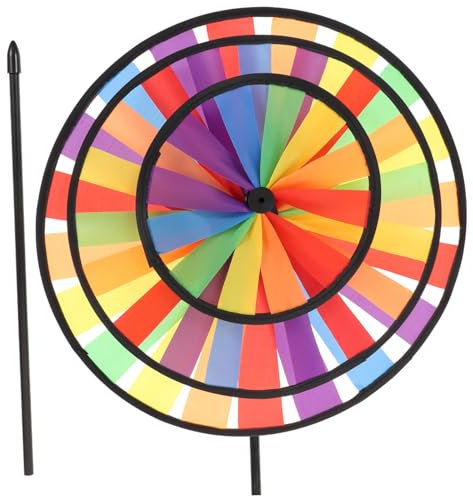 Gatuida 1 Stück Windspinner Groß Kind Windspiele Im Freien Regenbogen Garten Windmühle Bunte Windmühle Colorful
