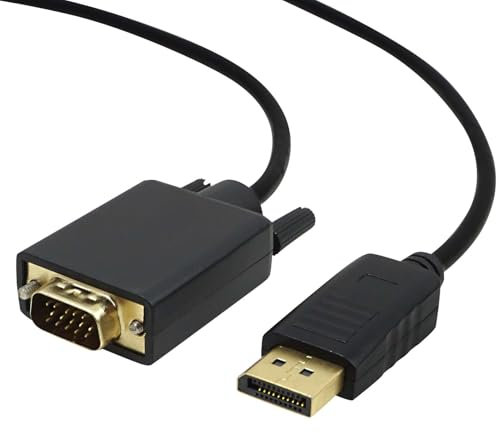 Displayport to Vga Adaptor Cable 1.8m, Dp Male to Vga Male Integrated Cable 1080p,Durable, Fast Transmission, Stable Signal, Easy Wiring,for Pc, Laptop, Monitor, Graphics Cards,Projector, HDTV