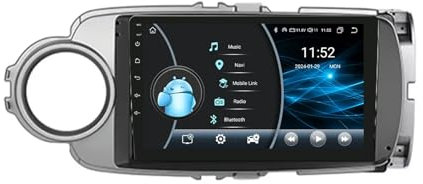 Radio de Coche Android 14 para Toyota Yaris LHD RHD 2012-2017，9 Pulgadas Radio Double DIN inalámbrico, Bluetooth Carplay, Visión Trasera en Directo HD, Carga rápida GPS(M600S 8G+128G)
