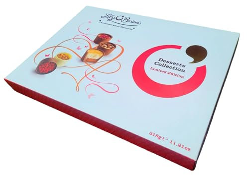Lily O Brien Chocolate Desserts | 24 Chocolates 318g | Double the size of shops | Milk, White & Dark Chocolate Gift Selection Box - Christmas, Birthday, Valentine, Fathers Day, Mothers Day
