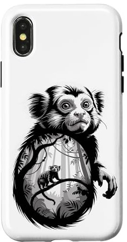 Pastel Paint Art Marmoset Enano Carcasa para iPhone X/XS