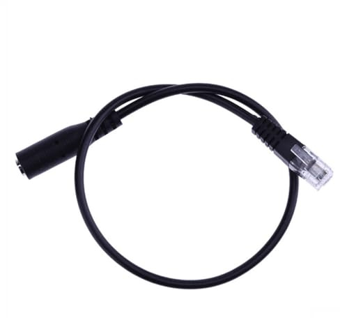 Adattatore jack per telefono, porta maschio, splitter audio, interfaccia per cuffie da RJ9 a 3,5 mm, con testa rotonda e cavo di supporto in linea per dispositivi VOIP, adattatore audio chiaro per