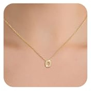 SEFORICO Kette Gold für Damen - Initialhalskette für sie, Mädchen-Geburtstagsgeschenk, A-Z Namenshalskette, vergoldet, verstellbarer Kette, personalisierte Geschenke, 42+5cm(O)