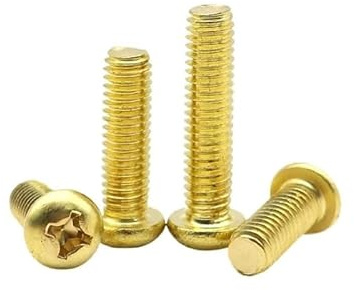 10 pezzi M2 .5 M4 Vite in rame a testa cilindrica con filettatura metrica Bullone for macchina dorata for mobili in legno(M2.5x8)