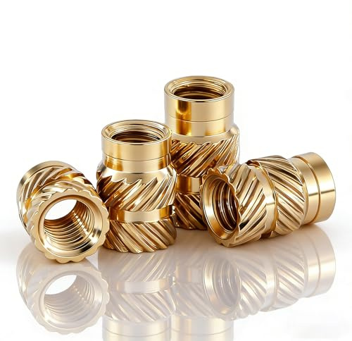 BACSHBY 20 Pcs M4x8.1x6.3mm Threaded Inserts for Plastic,Heat Set Insert | Brass Metric Knurled Insert Nuts,Threaded Inserts for Plastic,3D Printing,Heat Installation,DIY