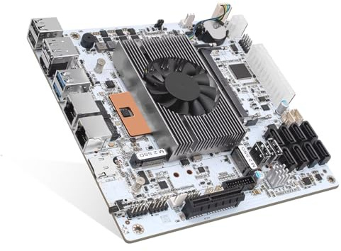 Glovary NAS Motherboard 8 Bay i5 8265U, DDR4 16GB RAM 128GB SSD, 2 x NVMe Slot, 6 x SATA 3.0, 2 x i226V 2.5GbE Lan, 1 x PCIe x4 Slot, 6USB Port, 17 x 17 CM Mini ITX PC Mainboard, HD+DP, TF Card Slot