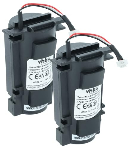 vhbw 2X Akku kompatibel mit Metrologic MS9535 VoyagerBT, MS9535, MS9535BT Barcodescanner POS (1400 mAh, 3,7 V, Li-Ion)