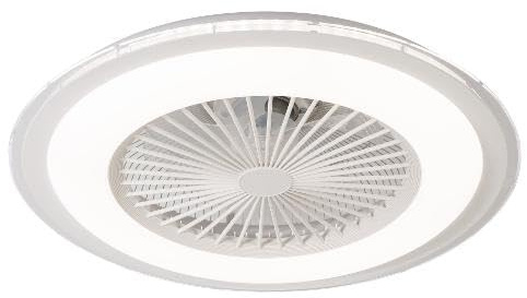 Perenz 7129 B IR - Ventilatore da Soffitto con con Luce, Telecomando, Pale Interne Diametro 60 cm Bianco