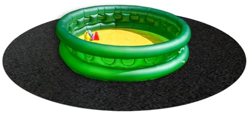 Tappetino per Vasca Idromassaggio | Tappeti Assorbenti Antiscivolo Rotondi Portatili - Cuscinetti Gonfiabili da Esterno da 3,7m - per Interni, Esterni, Giardino, Cortile, Percorso, Piscina, Balcone, T