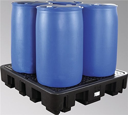 LaCont Umwelttechnik GmbH Auffangwanne PE schwarz m. PE-Gitterrost L1380xB1290xH280mm Auffangvolumen 242l