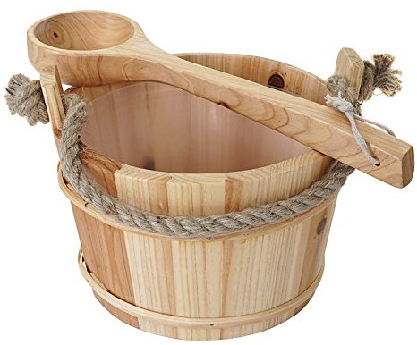 Cubo Cubo para sauna hwc-b26 con inserto y cucharón madera de pino