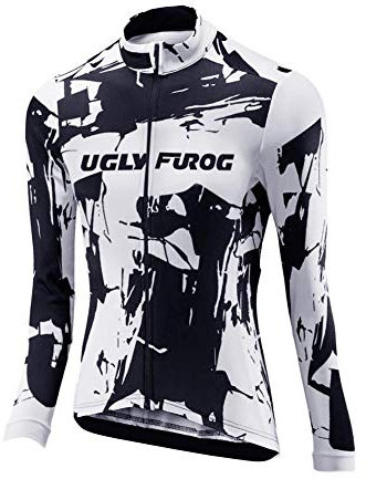 UGLY FROG Damen Radsport Jacken Langarm Radsportanzüge Radtrikot Radfahren Kleidung Langärmeliges Fahrradtrikot mit Thermofleecefutterfür Winter Mit 3 Taschen
