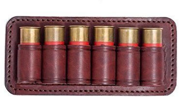 VlaMiTex J12 Cartuchera Cuero Genuino marrón Calibre 20