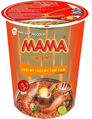 MAMA Instant Cup Noodle Shrimp Creamy, 70 g - Pack of 16