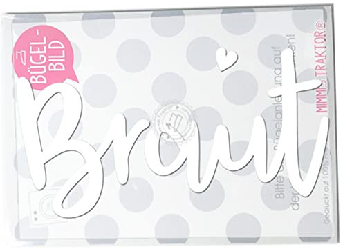 Bügelbild Braut JGA 16 cm Flockfolie Aufbügler Applikationen Bügelsticker für Stoffe Textilien zum Aufbügeln, Farbe:weiss