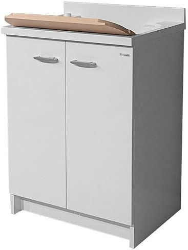 Montegrappa Mobile Lavatoio 60x50x85cm 2 Ante ASSE in Legno Marella Bianco con Cesto
