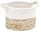 BUTLERS Aufbewahrungskorb Seegras Baumwolle Ø18 x 15cm -Cotton Braid- Korb mit Henkeln geflochten | Organizer und Aufbewahrung fürs Badezimmer, Küche, Deko fürs Wohnzimmer, Blumentopf