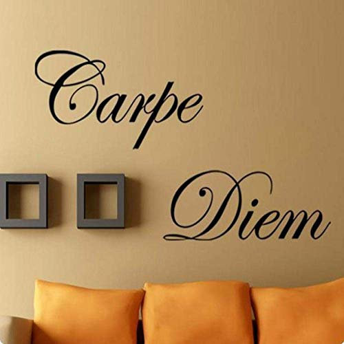 Pvc Zeichen Carpe Diem Wandaufkleber Wohnkultur Aufkleber Dekoration Abnehmbare Schwarz 60 * 14 Cm