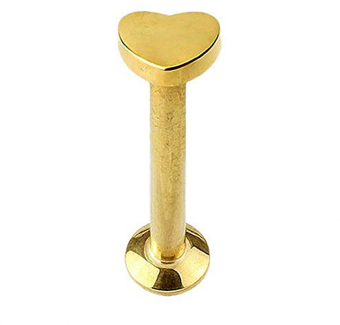 Piercingfaktor Piercing Tragus Helix Ohr Cartilage Stab Labret Stecker Madonna Monroe Lippenpiercing Lippe Knorpel Herz 8mm Gold