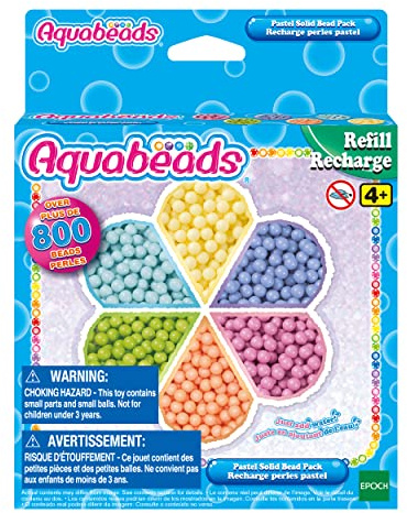 Aquabeads 31505 Pastell Perlen - Nachfüllset Nachfüllpack, Wasserperlen, Bastelspaß für Kinder ab 4 Jahren, ohne Bügeln oder Kleben