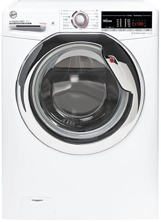 Hoover H-WASH H3DS4965TACE-80 9+6Kg 1400 Rpm Washer Dryer, Sensor Drying, White with Chrome Door, 31010707