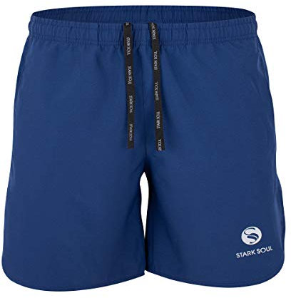STARK SOUL Herren Sport Shorts Fitness Reflect, Funktionshose, Atmungsaktiv, Schnelltrocknende Trainingsshort - Marineblau - M
