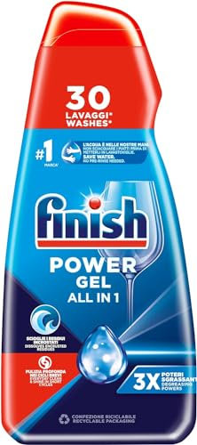 Finish Powergel, Gel Detersivo Per Lavastoviglie Liquido, Multiazione, Poteri Sgrassanti, Fresh, Confezione Da 30 Lavaggi - 700 g