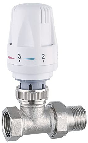 Qiumi 1/2 , 3/4, 1 Messing Thermostat-Heizkörperventil,gerader Typ,DN15, DN20, DN25,Automatische Temperaturregelung, Fußbodenheizung