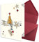 100x kleines Weihnachtskarten-Set DIN A7 in Weiß mit Weihnachtsbaum und Sternen - Faltkarten mit Umschlägen DIN C7 Dunkelrot (Rot) mit Nassklebung - Weihnachtsgrüße für Firmen und Privat
