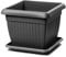 IMJ-Global Vaso Fioriera con Sottovaso per piante Fiori TERRA DKWT30-PKWT27 H25 da interno esterno Quadrato Nero 13,8 Litri 30x30x25 cm design Classico in plastica da balcone Grigio Antracite