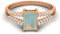 925 Sterling Silber 7x5mm Smaragdschliff Solitär-Verlobungsring aus natürlichem äthiopischem Opal-Edelstein für Frauen (Roségold-Vermeil, 19)