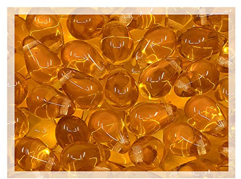 Czech 50-Piece Glass Beads, 6x9mm, Teardrop Amber Topaz Orange Transparent
