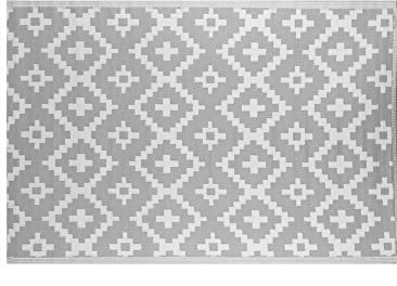 LOLAhome Alfombra jardín Rombos Paros sostenible de Polipropileno Trenzado Gris de 140x200 cm