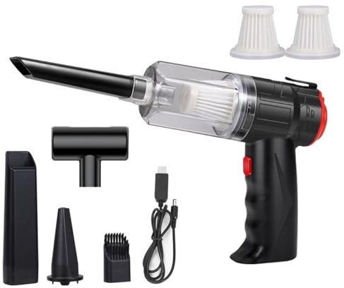 Yuehuamech Handstaubsauger Akku 16000Pa Leistungsstarker Auto Staubsauger Starke Saug USB Wiederaufladbare Hoover Mini Staub Buster für Heimtier Haar Büro Auto Tastatur Computer