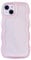 Eiyikof Compatible with iPhone 13 mini Clear Case,Cute Solid Color Curly Wave Frame Transparent Soft Silicone Anti-Scratch Shockproof Protective Slim Case for Women Girls-Pink