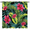 YUANZU Tropische Vorhänge Palme Blumen Blätter Ösen Gardinen mit Blickdichte Thermo Vorhang Kälteschutz Blackout Curtain Wohnzimmer Schlafzimmer Verdunkelung Fenster, 2 Stück, H 160 x B 132 cm