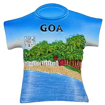 Goa India Kreativer T-Shirt Kühlschrankmagnet 3D Reise Souvenir Kühlschrank Dekoration Magnetaufkleber Handwerk Kollektion