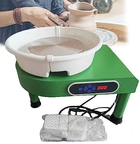 Macchina elettrica per tornio per Ceramica, Kit per Modellare l'argilla con Vasca in ABS Rimovibile e Piastra in Ceramica, Utensili manuali Fai-da-Te Regali per i Bambini per Imparare la la