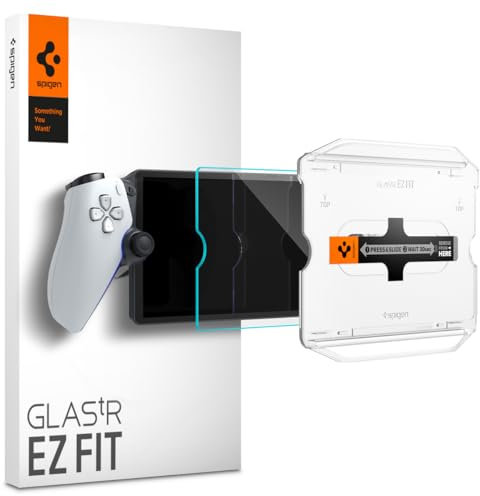 Spigen Glas.tR EZ Fit Schutzfolie kompatibel mit Sony PlayStation Portal Remote Player für PS5-Konsolen, Kratzfest, Kristallklar, 9H Härte Folie