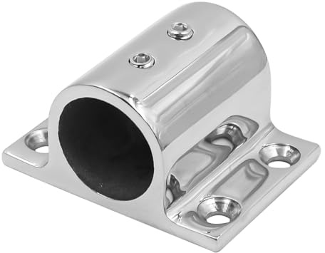 ZONADAH Boat Yacht Hand Rail Fitting Rectangle Stanchion Base Mount Hardware for 25mm Tube 316 Stainless Steel Marine Yacht Handrail Rectangle Stanchion Base