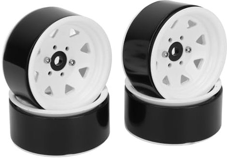 Dilwe OGRC Aluminium 1,9 Zoll Beadlock-Räder-Set für RC Crawler – Langlebig, Starker Halt, Verbesserte Leistung, Einfache Installation (White)